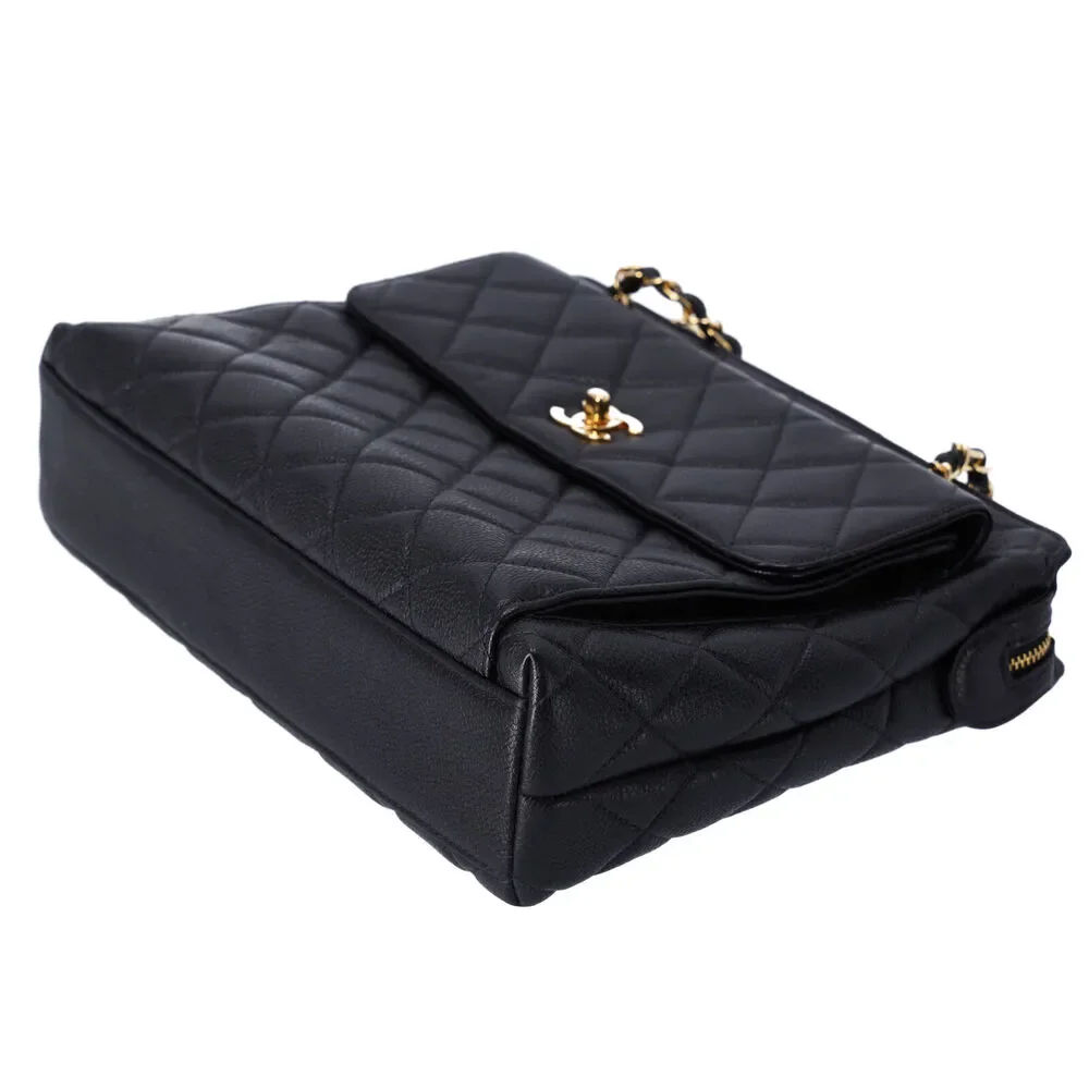 Chanel Classic Front Pocket Small Chain Shoulder Tote Quilted Caviar Leather - Picture 9 of 11